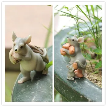 Mouse-Ul Drăguț Sculptura Elf Statuie De Animale Figurine Decoratiuni Home Garden Decor Micro Peisaj Ornamente Rasina De Artizanat