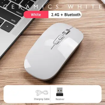 Mouse-ul fără fir Super Silent Modul Dual Bluetooth 5.0 2.4 G Reîncărcabilă 1600DPI Ergonomic Mouse de Gaming Pentru Calculator PC, Laptop