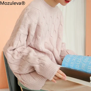 Mozuleva 2020 Cașmir Vrac se Ingroase Cald pulover Pulover pentru Femei Toamna Iarna O-gat Maneci Solid Tricotate Jumper Femme