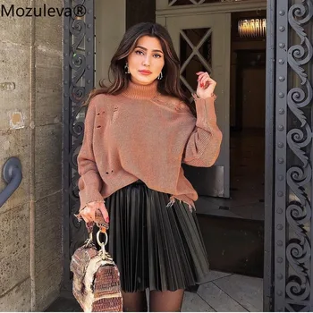 Mozuleva 2021 European și American New -seller Femei Plisată Solid de Culoare Moda Sexy Fusta Fusta