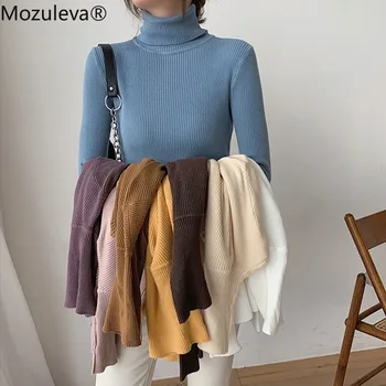 Mozuleva Noi 2020 Femei Toamna Iarna Tricotaje Guler Bottom Pulover Cald Minimalist Elegant Doamnelor Pulovere Topuri