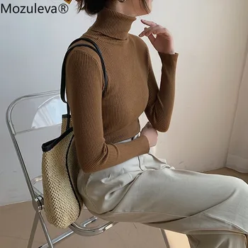 Mozuleva Noi 2020 Femei Toamna Iarna Tricotaje Guler Bottom Pulover Cald Minimalist Elegant Doamnelor Pulovere Topuri