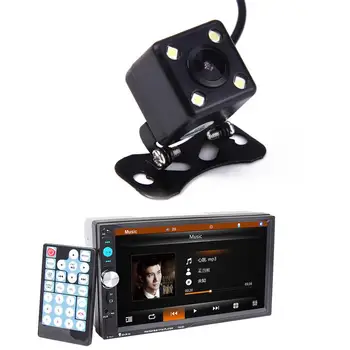 MP5 Player Auto cu Bluetooth Touch Screen Radio Stereo 2 DIN Cu aparat Foto Acceptă Sistemul de Oglindire Conexiune Pentru Android IOS 7Inch