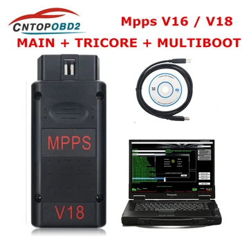 MPPS V18 PRINCIPAL + TRICORE + MULTIBOOT ECU Chip Tuning cu Breakout Tricore telecabina Instrument OBD2 Instrument de Programare