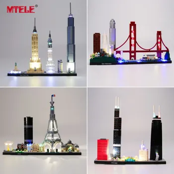 MTELE Kit de Lumina NUMAI Pentru Arhitectura skyline London /Statele Unite ale americii Capitol Compatibil Cu 21026/21027/21028/21030/21032/21042