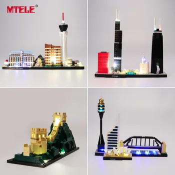 MTELE Kit de Lumina NUMAI Pentru Arhitectura skyline London /Statele Unite ale americii Capitol Compatibil Cu 21026/21027/21028/21030/21032/21042