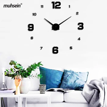 Muhsein Modern Ceas de Perete 3D Cifre Ceas de Mari Dimensiuni DIY Autocolant de Perete Ceas de Decor Acasă Ceasuri Mut Cuarț Ceas Transport Gratuit
