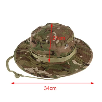 Multi Camuflaj Tactice Boonie Pălării Cadet Militar Găleată Sniper Pălărie Bărbați În Aer Liber, Pescuit, Drumeții Capac De Soare Capac Curea Ajustabilă