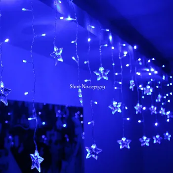 Multi-culoare 4M 100 LED Star Perdea de Lumini Șir Ghirlande de Crăciun de Vacanță de Crăciun Petrecere de Nuntă Grădină Tavan Decor Fereastră