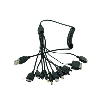 Multi-Funcția de Încărcător Cablu de 10 in 1 Universal Micro Mini USB Cabluri Multi Jack Încărcător Cablu de Primăvară Linie Pachete