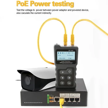Multi-funcțional LCD Tester de Cablu de Rețea PoE Checker Inline PoE Tensiune Curent Tester cu Tester de Cablu de Rețea Instrumente NF-488