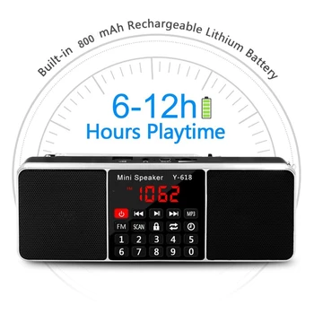 Multifunctional Digital Fm Radio Media Vorbitor Mp3 Music Player Suport Tf Card Usb Cu Led-Uri Sn Ecran Și Timer Măs