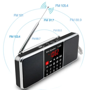 Multifunctional Digital Fm Radio Media Vorbitor Mp3 Music Player Suport Tf Card Usb Cu Led-Uri Sn Ecran Și Timer Măs