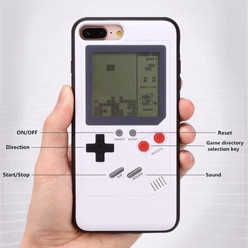Multifuncțional Retro Gameboy Tetris Cazuri de Telefon pentru iPhone 11 XS MAX XR X Poate Juca Blokus Joc Consola Caz Pentru Iphone 6 7 8 Plus
