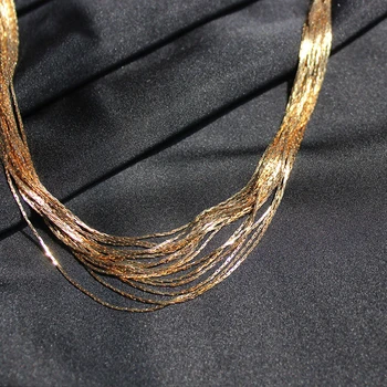 Multistrat Colier Lady Ciucure de Aur din Aliaj de Zinc Lanț Pentru Femei de Metal Punk Guler Claviculă Colier Moda bijuterii