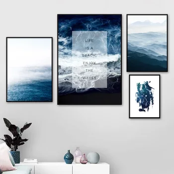 Munte, Mare, Val, Plajă Citate Nordic Postere Si Printuri De Arta De Perete Panza Tablou Peisaj Imagini De Perete Pentru Living Decorul Camerei