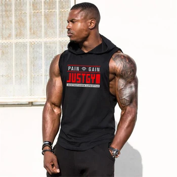 Muscleguys Brand De Îmbrăcăminte Sport Cu Gluga Rezervor De Top Pentru Bărbați Culturism Stringer Hanorac Tanktop Antrenament Singlet Fitness Cămașă Fără Mâneci