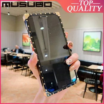 MUSUBO Pătrat Flash foraj Telefon Caz Pentru iPhone 12 PRO MAX 12 MINI 11 SE XR XS 6 7 8 PLUS de Lux Inelul sta Capacul de Silicagel