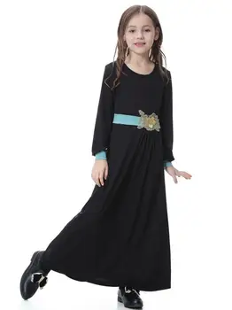 Musulman Baby Girl haine pentru copii Haina Rochie turc Dubai Moda Pulover Musulman Abaya Rochie Arabe Serviciu de Închinare abaya Y149