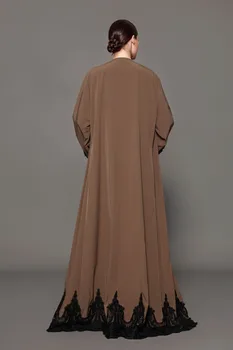 Musulman Rochie Casual Din Dantela Broderie Halat Musulman Dubai Abaya Kimono Arabe Ramadan Caftan Pentru Femei Djellaba Haine Islamice
