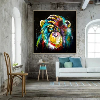 MUTU Arta de Perete Ulei Tablou Canvas Printuri Si Postere Vopsire prin Pulverizare Gândire Gorilă Pentru Camera de zi de Decorare Poster Fara Rama