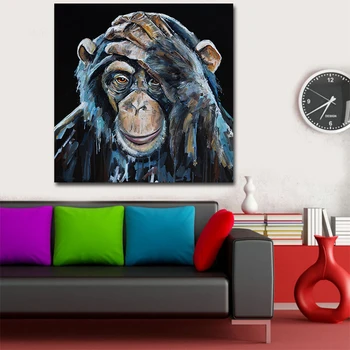 MUTU Arta de Perete Ulei Tablou Canvas Printuri Si Postere Vopsire prin Pulverizare Gândire Gorilă Pentru Camera de zi de Decorare Poster Fara Rama