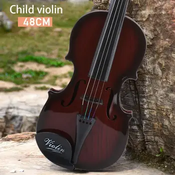 Muzica 48CM Copii Vioară Copii Vioara ABS Durabil Maro Educație Timpurie Studnets Acustice Vioara Portabil Joc Decor