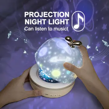 Muzica a CONDUS Proiector Cer Lumina de Noapte Planeta Cu Muzica Magic Proiector, Lampă cu LED-uri Colorate Roti Intermitent Lumini Stele Colorate