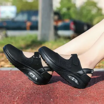 MWY Femei Adidasi Platforma ochiurilor de Plasă Respirabil Pernă de Aer Balansoar Pantofi Schoenen Vrouw Alb Asistenta Casual Pantofi Doamnelor Formatori