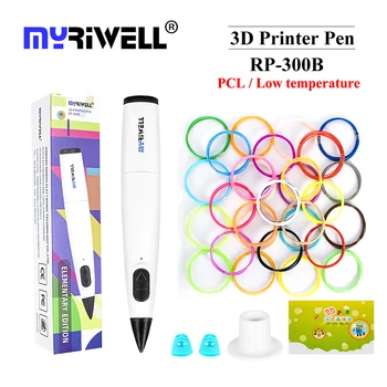 Myriwell 3D Pen RP-300B Temperatură Scăzută DIY Imprimantă 3D Stilou Pentru Copii Cu 1,75 mm PCL Filament de Crăciun Cadou de Ziua de nastere