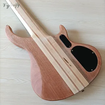 Mâna stângă de gât printr-electric chitara bass 4 string & 6 șir de lemn de sus active chitara bas culoare naturala