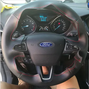 Mână cusute Autentic Lungime capacul de pe volan huse auto pentru Ford Focus 2 3 2017 kuga / Escape 2017