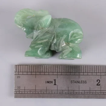 Mână De Piatra Sculptate Figurine Elefant Naturale De Cuart, Agate, Jad Mini Animal Statuie Cutie De Cadou 1.5