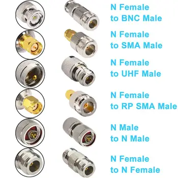 N de sex Masculin la Feminin RF Coaxial Coaxial cu Pierderi mici de Cablu cu 6 buc Kit Adaptor, Tip N prin Cablu N de sex Masculin/de sex Feminin pentru a SO239/PL259 Kit Adaptor