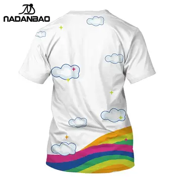 NADANBAO Vara Tricou Femei Unicorn Cloud Imprimare 3D Curcubeu Tricou Hiphop Kawaii T-Shirt