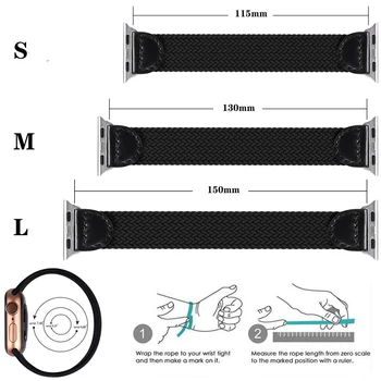 Nailon Împletite Solo Bucla Curea Elastica pentru Apple Watch Seria 6 Se Formatie pentru IWatch Serie 6 5 4 3 Benzi Bratara Curea de 40mm 44mm