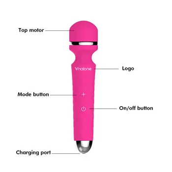 Nalone 7 Moduri de joc Super-Puternic Vibrator G-spot AV Bagheta Magică Masaj Stick USB rezistent la apa baterie Reîncărcabilă Femei Jucarii Sexuale Vibratoare