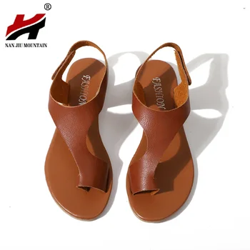NAN JIU MUNTE Sandale Plate PU Pantofi pentru Femei de Vară Apartamente Confortabile Sandale Thong Plus Dimensiune 35-43