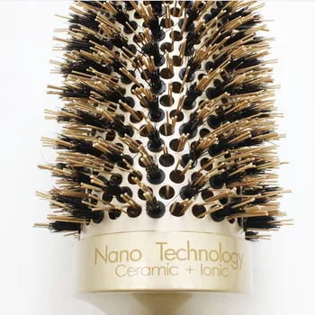 Nano Ceramic Alunimium Păr Perie Rotunda Cu Boar Bristle De Aur Parul Coafat Perie Rotunda Pentru Frizer 4 Dimensiuni Pieptene