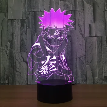 Naruto Anime 3D Lumina de Noapte Creative Electric Iluzie 3D Lampa LED 7 Culori Schimbare USB atinge Lampa de Birou Pentru Copil e Darul Picătură Navă