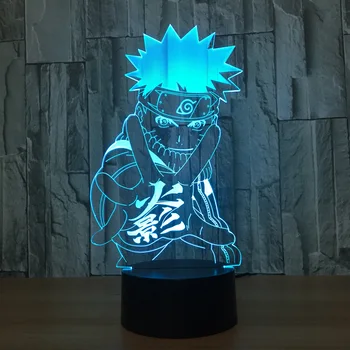 Naruto Anime 3D Lumina de Noapte Creative Electric Iluzie 3D Lampa LED 7 Culori Schimbare USB atinge Lampa de Birou Pentru Copil e Darul Picătură Navă