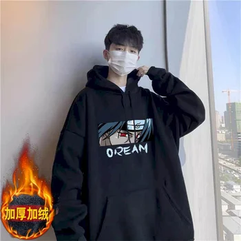 Naruto Anime Hanorace barbati Punk Capota Tricou vrac toamna iarna plus lână haine student coreean tendință cuplu Streetwear