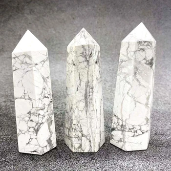 Natural Alb Turcoaz Punct de Cristal de Vindecare de Energie piatră de Cuarț Decor Acasă Reiki Fengshui Lustruit Meserii Piatra de Energie