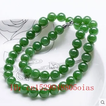 Natural Green Jade Colier Margele Jadeit Bijuterii de Moda Farmec Accesorii Sculptate manual Norocos Amuleta Cadouri pentru Femei I Bărbați