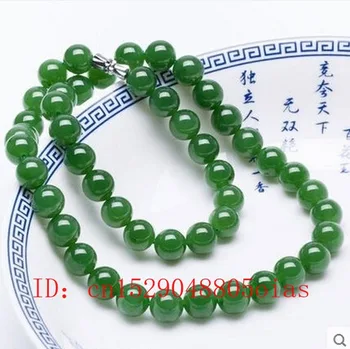 Natural Green Jade Colier Margele Jadeit Bijuterii de Moda Farmec Accesorii Sculptate manual Norocos Amuleta Cadouri pentru Femei I Bărbați