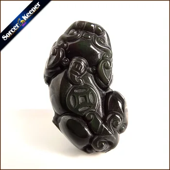 Natural Real Curcubeu Obsidian Sculptate Trupelor Amuleta Norocoasă Pandantiv Colier Moda Animalelor de Bijuterii de Cristal Margele BS10