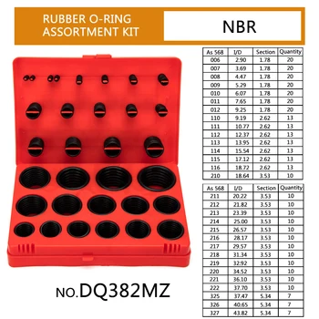 Natural rezistent Buna de Cauciuc (NBR) 30 Dimensiuni Neagră 70 Shore O-Ring Sortiment de Înlocuire garnituri de Etanșare Metrice Serie 382PCS/Set