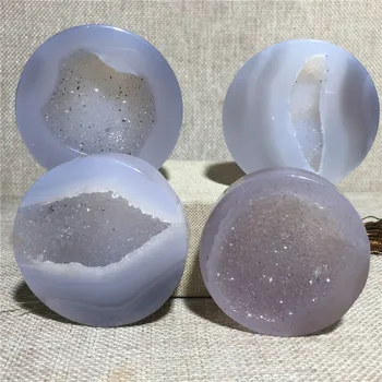 Naturale Agat Geode Cristal De Cuarț Piatră Prețioasă Cadou Mobilier Acasă Decorare Voog Reiki De Vindecare Strălucitoare Druzy Disc Specimen