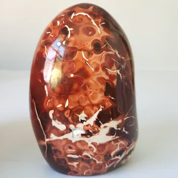 Naturale agat rosu cristal flameNatural forma decorate agat inghetata minerale-specimen