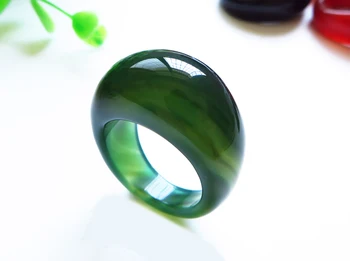 Naturale agat verde inel pentru barbati femei cu textura manual de brand jad jadeit inele bijuterii jad piatra naturala de jad